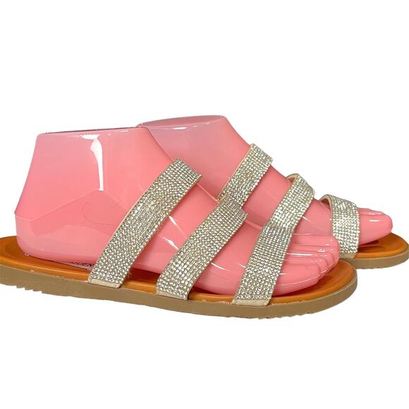 STEVE MADDEN ‘Melzy’ 3 Strap Rhinestone Sandals 7.5M Formal Bling NightOut - Picture 4 of 12